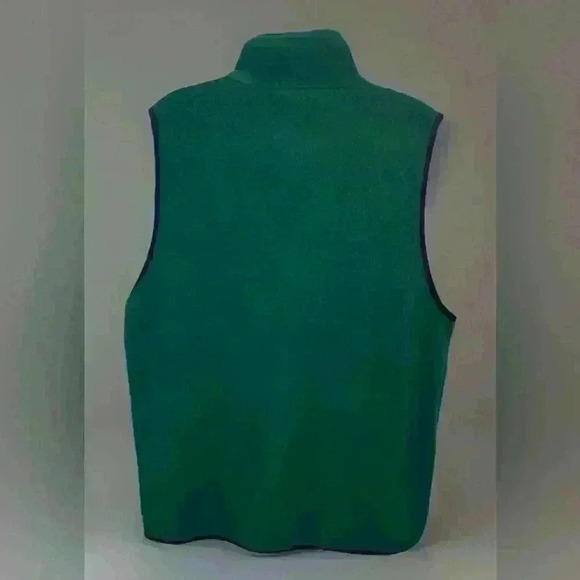 VTG USA Nautica Co All Sports Fleece Vest Men M Green Black 1/2 Zip - Picture 2 of 6